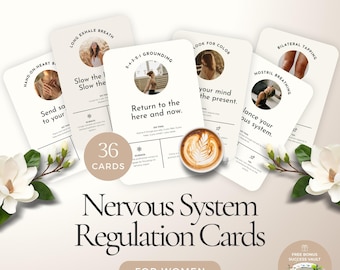 Modèle sur toile de cartes de régulation du système nerveux pour entraîneurs, jeu de cartes sur les compétences d'adaptation, outils de thérapie somatique, cartes-éclair de régulation des émotions
