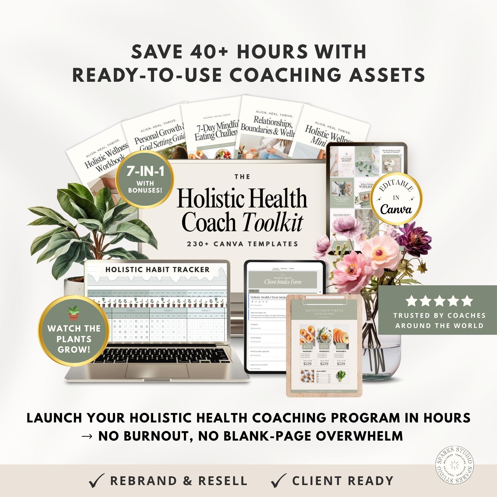 Holistic Coach Bundle - Canva Templates for Wellness Coaches - Intake ...