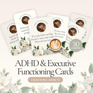 ADHS Exekutiv funktionierende Affirmationskarten Printables Canva-Vorlage für Trainer, Emotionsregulierungskarten, Ruheclientressource
