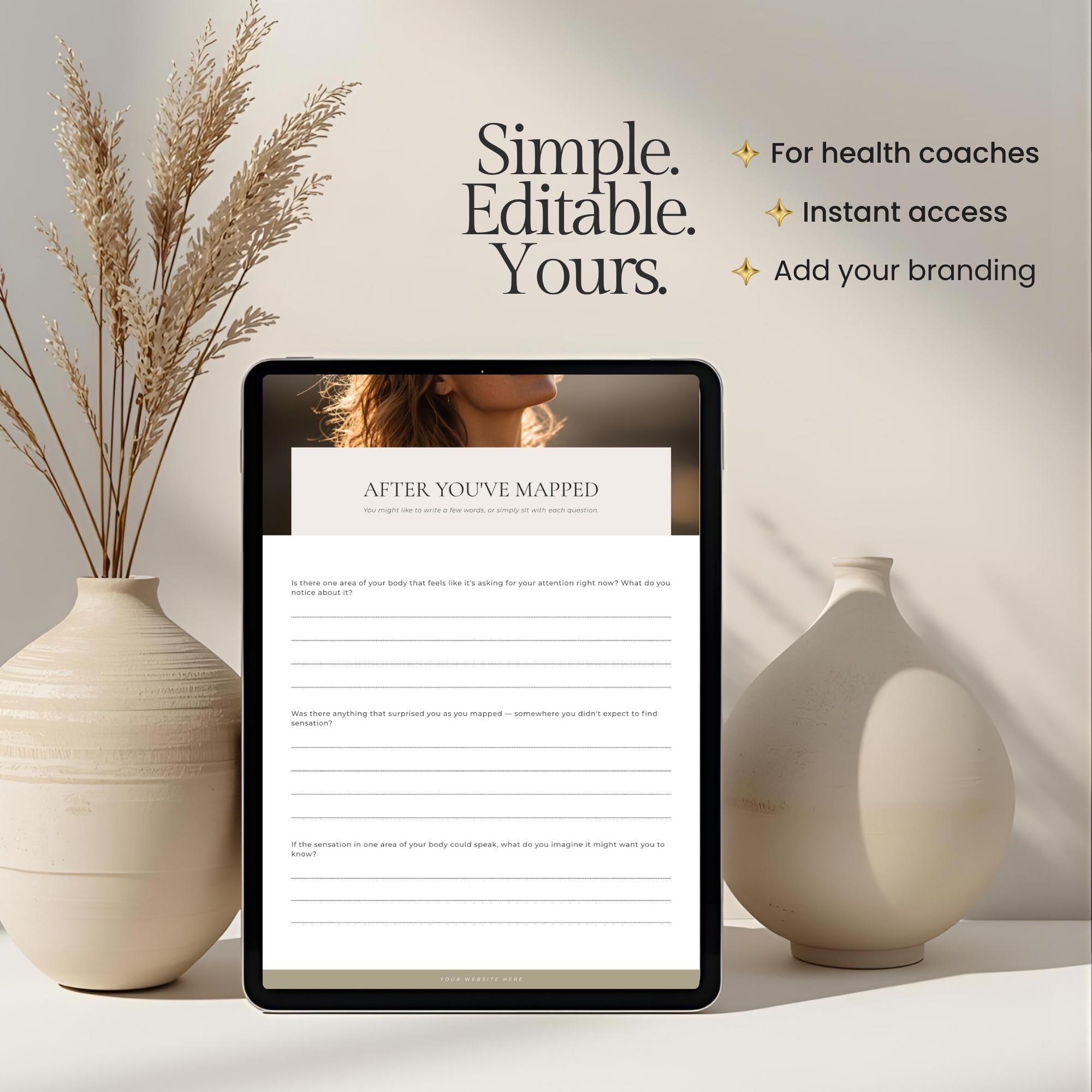 Somatic Body Map Worksheet Canva Template for Coaches, Nervous System ...