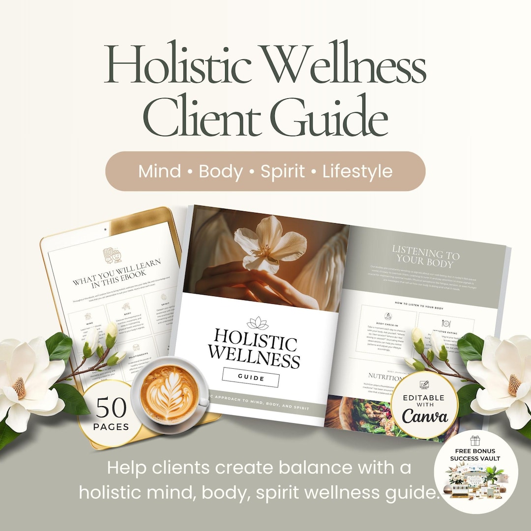 Holistic Wellness Guide Canva Template for Coaches, Mind Body Spirit ...