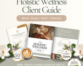 Ganzheitlicher Wellness-Leitfaden Canva Template für Coaches, Mind Body Spirit Guide Arbeitsbuch, Wellness Coaching Ressource, Ganzheitliche Gesundheit Ebook