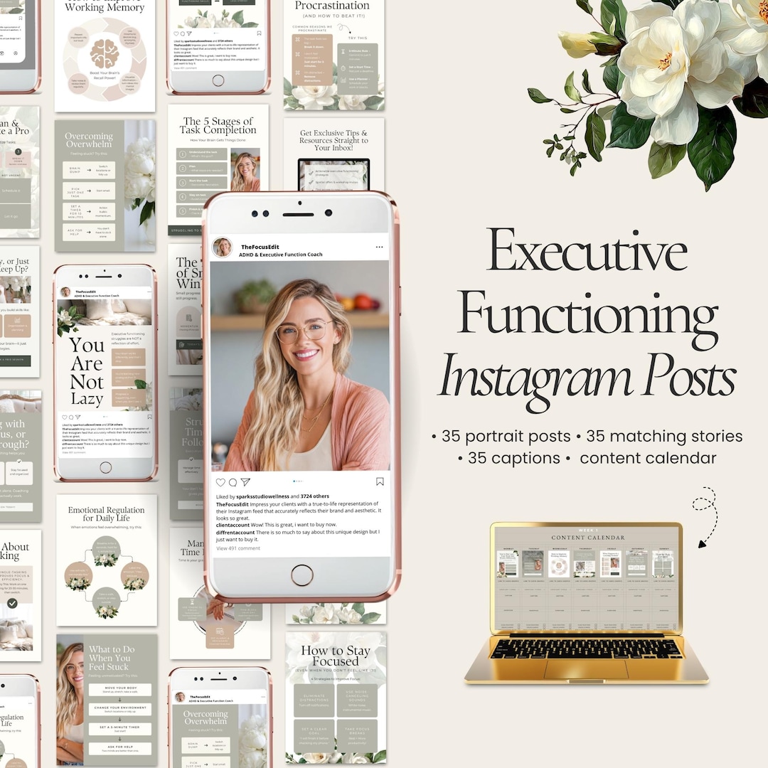 ADHD & Executive Function Coach Instagram Templates Canva ...