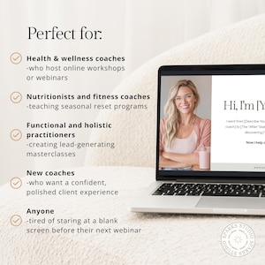 Webinar Slide Deck for Health & Wellness Coaches - Canva Masterclass Template for Online Workshops, Coaching, Courses Presentations Webinars