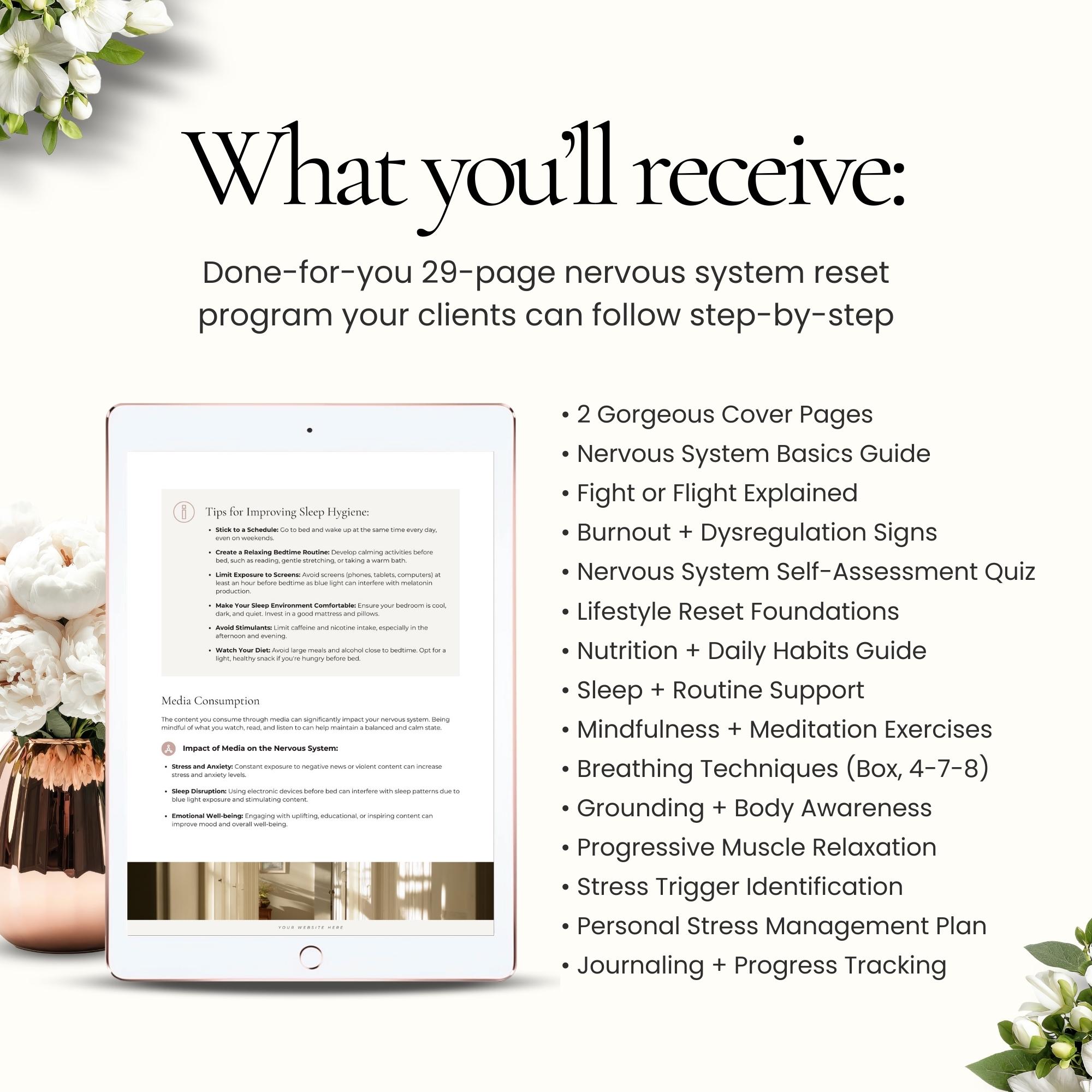 Nervous System Regulation Guide Canva Template, Emotional Reset ...