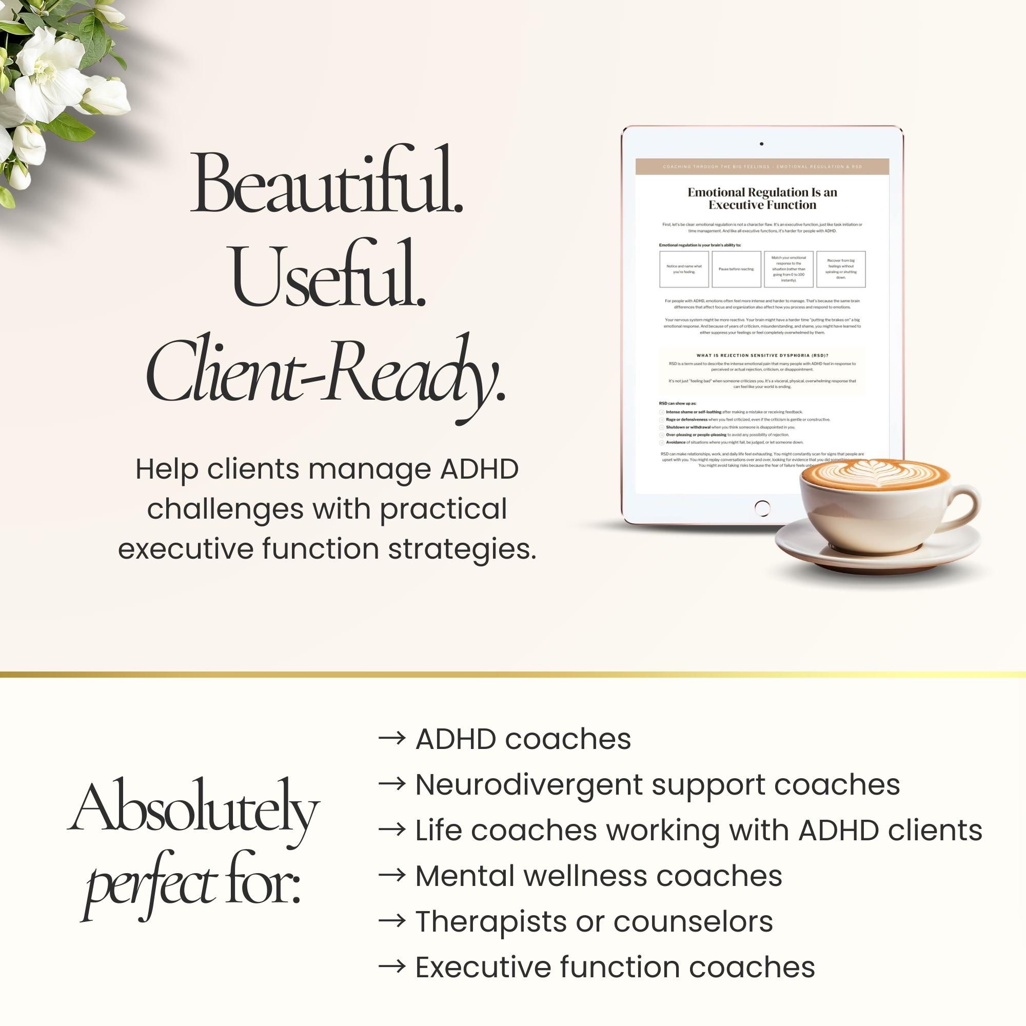 ADHD Executive Function Guide Workbook Canva Template for Coaches ...