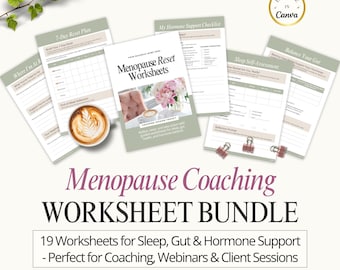 Menopause Worksheets - Canva Templates - Hormone Health - Symptom Tracker - Coaching Toolkit - Perimenopause Support - Client Resource