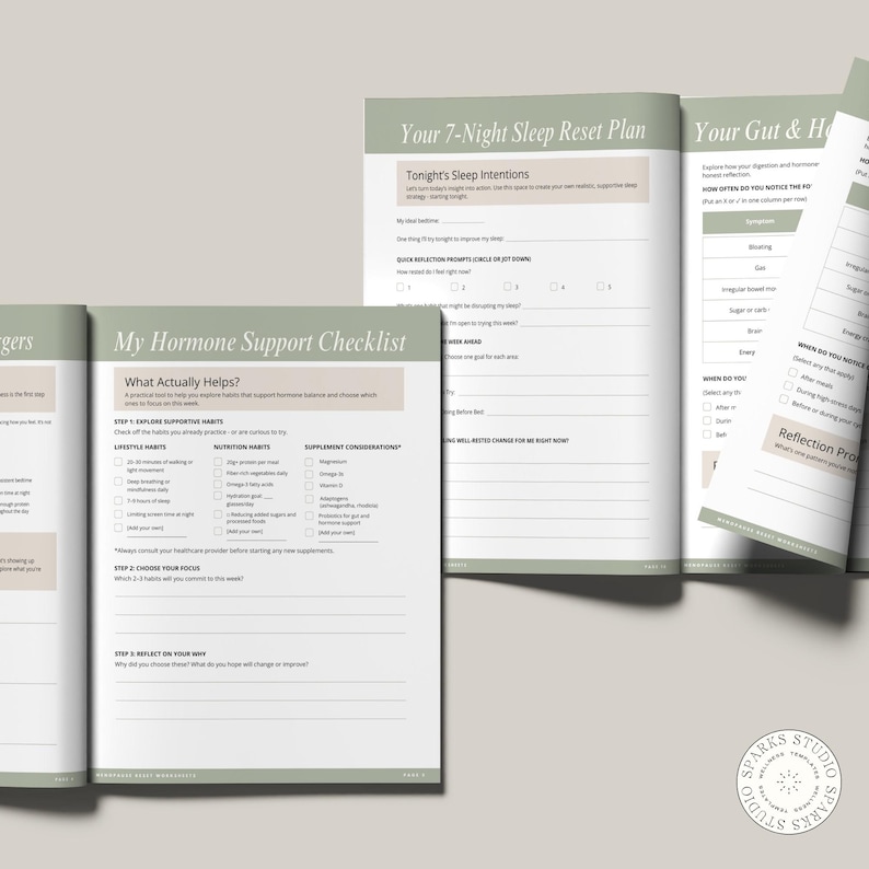 Menopause Worksheets - Canva Templates - Hormone Health - Symptom Tracker - Coaching Toolkit - Perimenopause Support - Client Resource