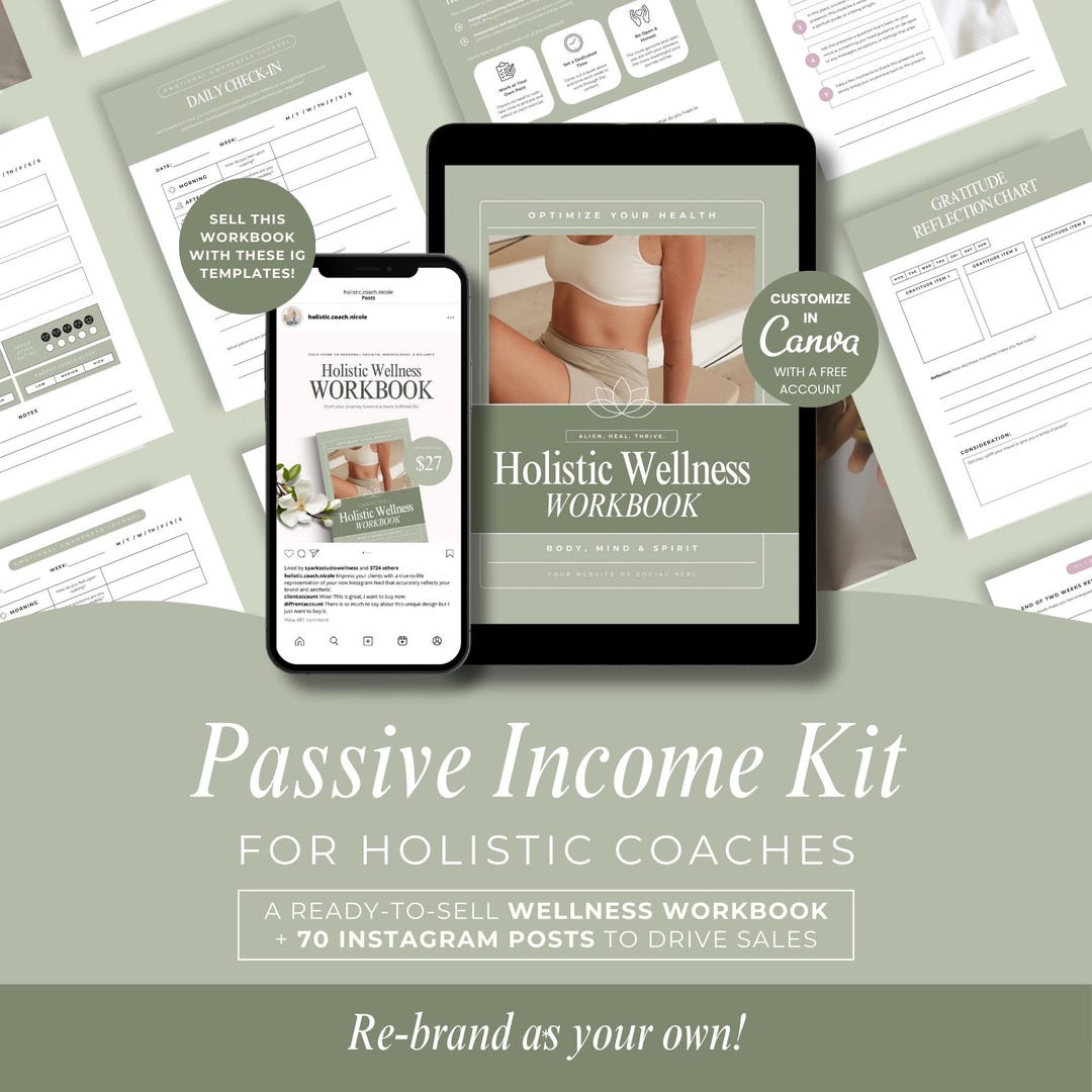 Holistic Coach Instagram Templates & Holistic Health Workbook Canva ...
