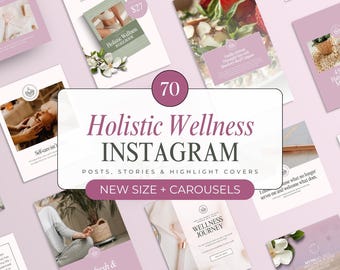 Holistic Coach Instagram Content, Holistic Healing Templates, Editable Canva Social Media Posts for Wellness Coaches and Practitioners 4:5