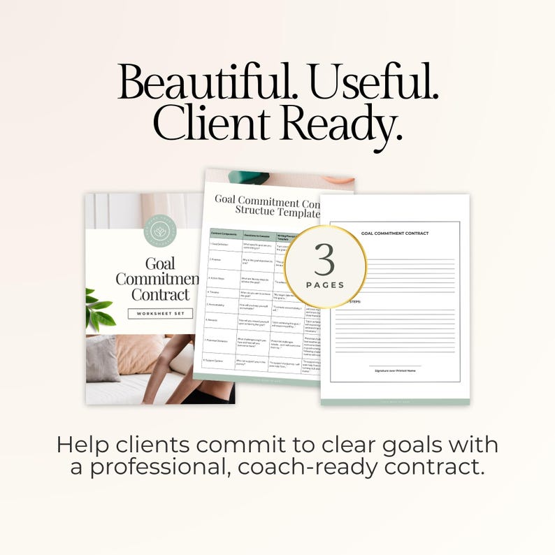Editable Goal Commitment Contract Worksheet Canva Template for Health ...