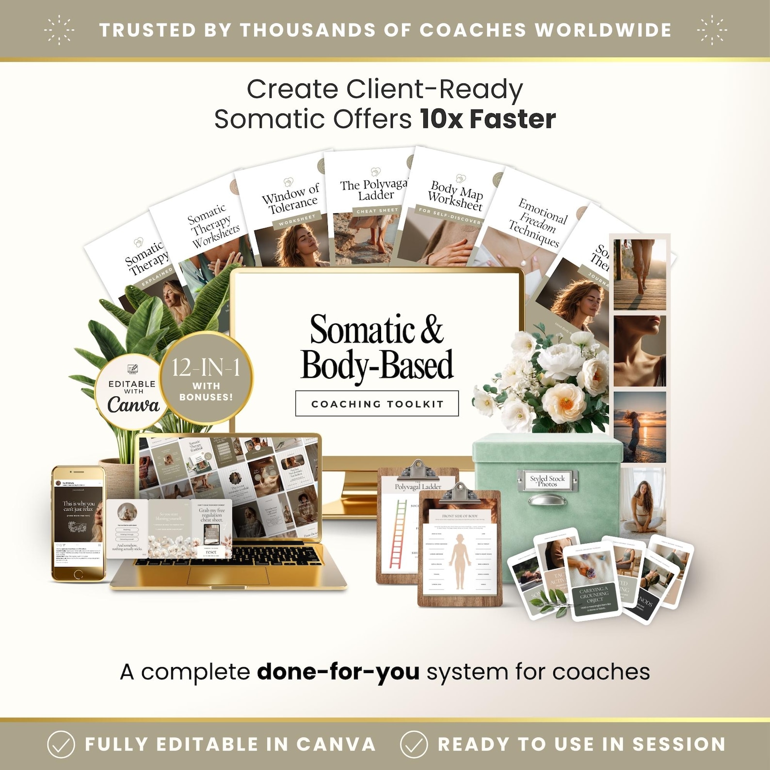 12-in-1 Somatic Therapy Bundle Canva Template, Nervous System ...