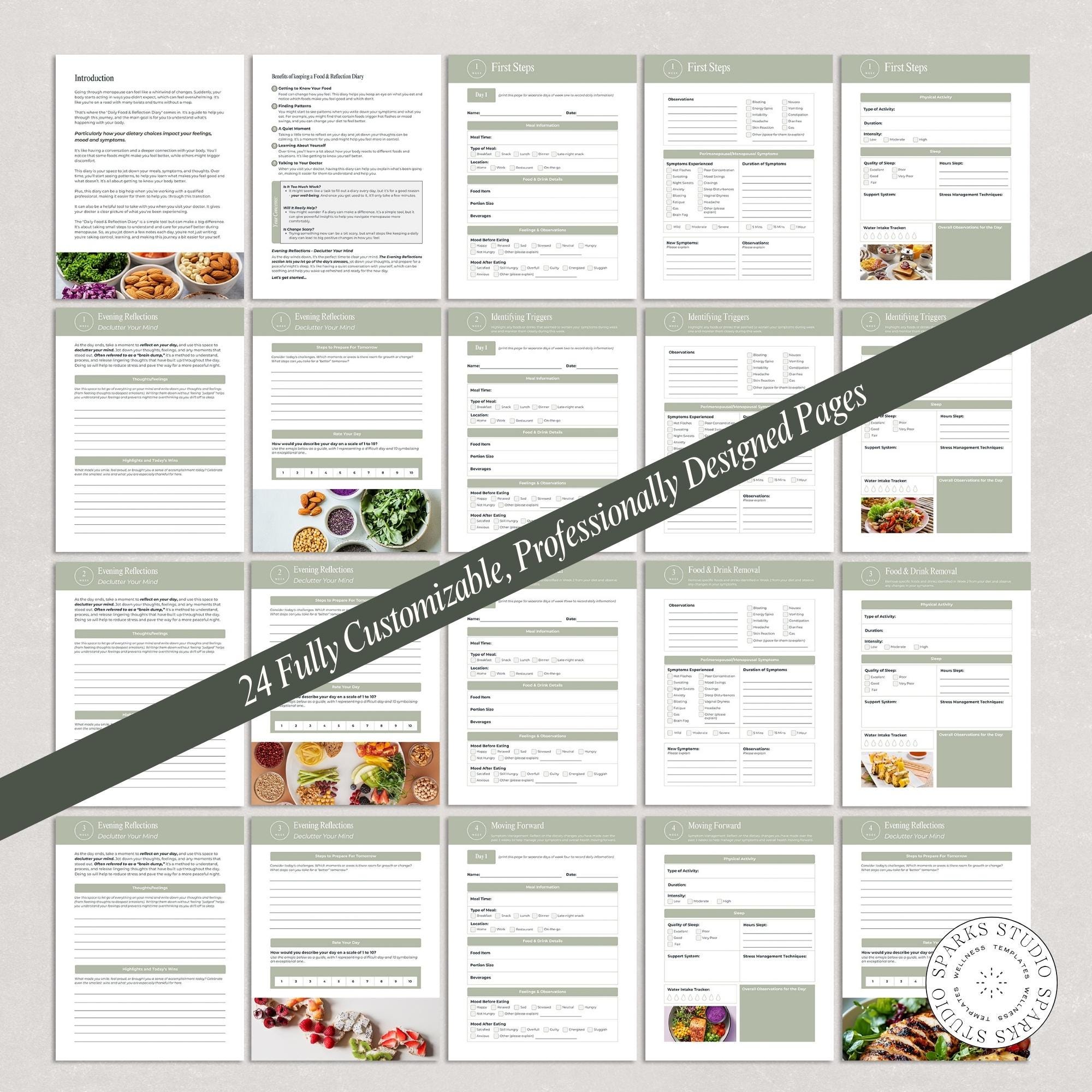 Menopause Nutrition Journal Template, Hormone Health Tracker Canva ...