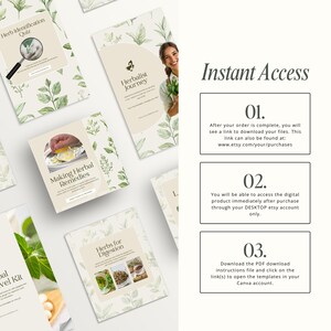 50 Herbal Wellness Social Media Templates, Done for you Herbalist Content Instagram Post Canva Templates for Holistic Practitioners, 341JK image 9