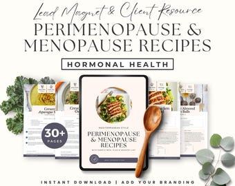 Perimenopause Menopause Coach Ebook Lead Magnet, Mediterranean Diet Recipe Book, Nutrition Meal Plan, Canva Template Hormone Health, 49QDVQ