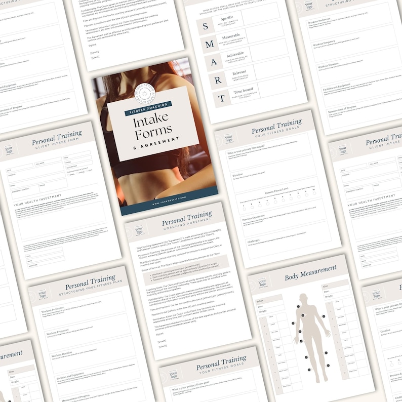 Client Intake Forms for Personal Trainers | Editable Canva Fitness ...