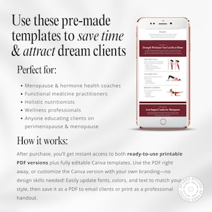 Menopause Perimenopause Canva Bundle for Coaches - Editable Hormone ...