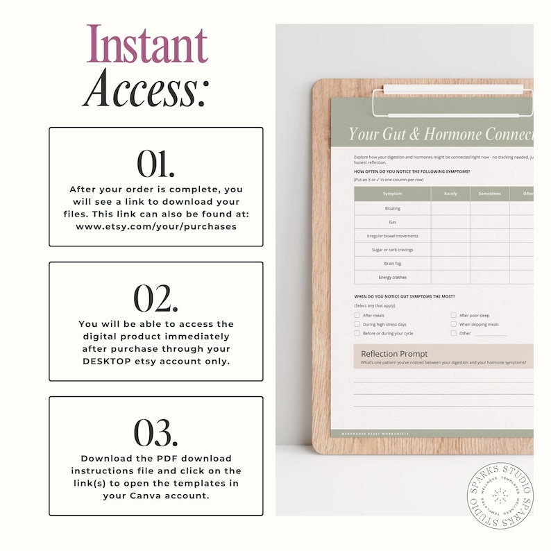 Menopause Worksheets - Canva Templates - Hormone Health - Symptom Tracker - Coaching Toolkit - Perimenopause Support - Client Resource