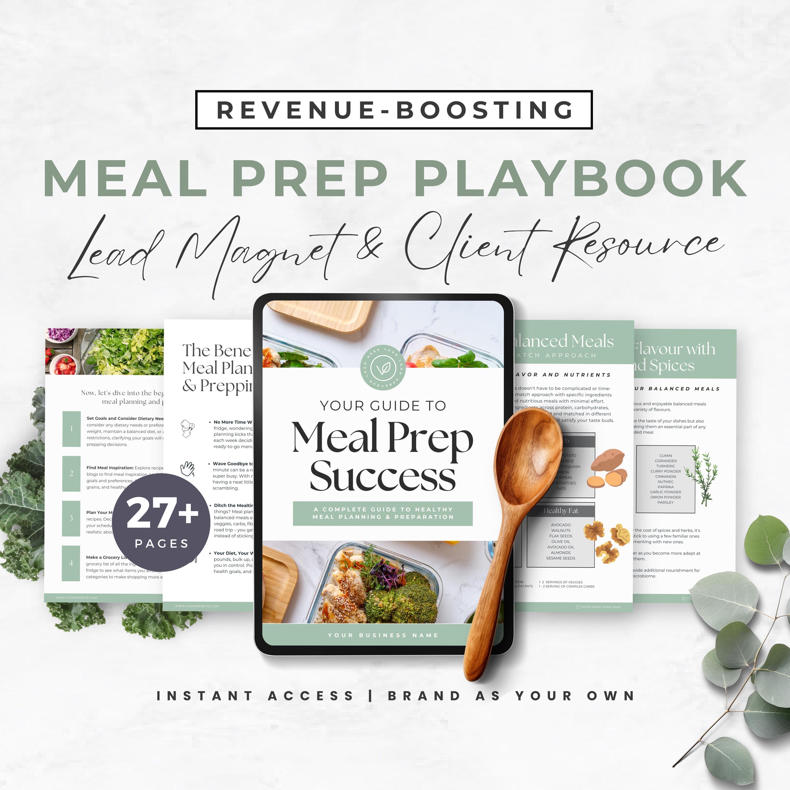 Meal Prep & Planning Lead Magnet Coaching Bundle Canva eBook Template, Nutrition Planner Health and Fitness Coach Digital Download, 338FYBJ
