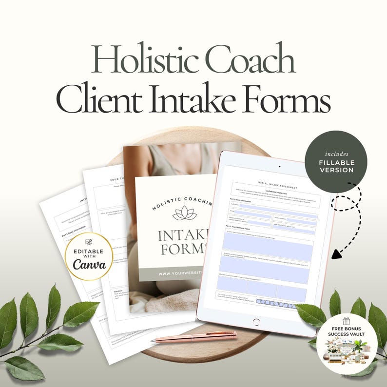 Fillable Client Intake Form for Holistic Health Coach | Editable ...