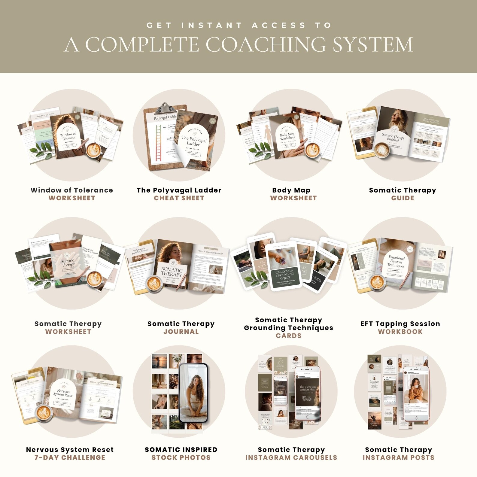 12-in-1 Somatic Therapy Bundle Canva Template, Nervous System ...