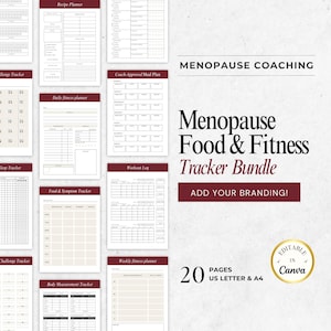 Wellness Tracker for Women - Menopause Coaching Planner - Habit Tracker - Symptom Log - Printable Fitness Tracker Bundle - Hormone Health