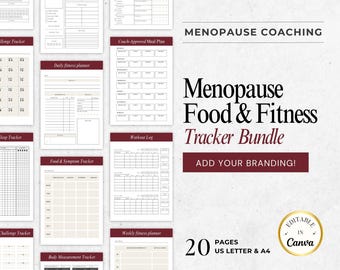 Wellness Tracker for Women - Menopause Coaching Planner - Habit Tracker - Symptom Log - Printable Fitness Tracker Bundle - Hormone Health