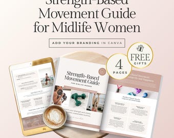 Strength Training Guide Canva Template for Midlife Women | Editable Fitness Coaching Resource for Women’s Vitality, Energy and Muscle Health