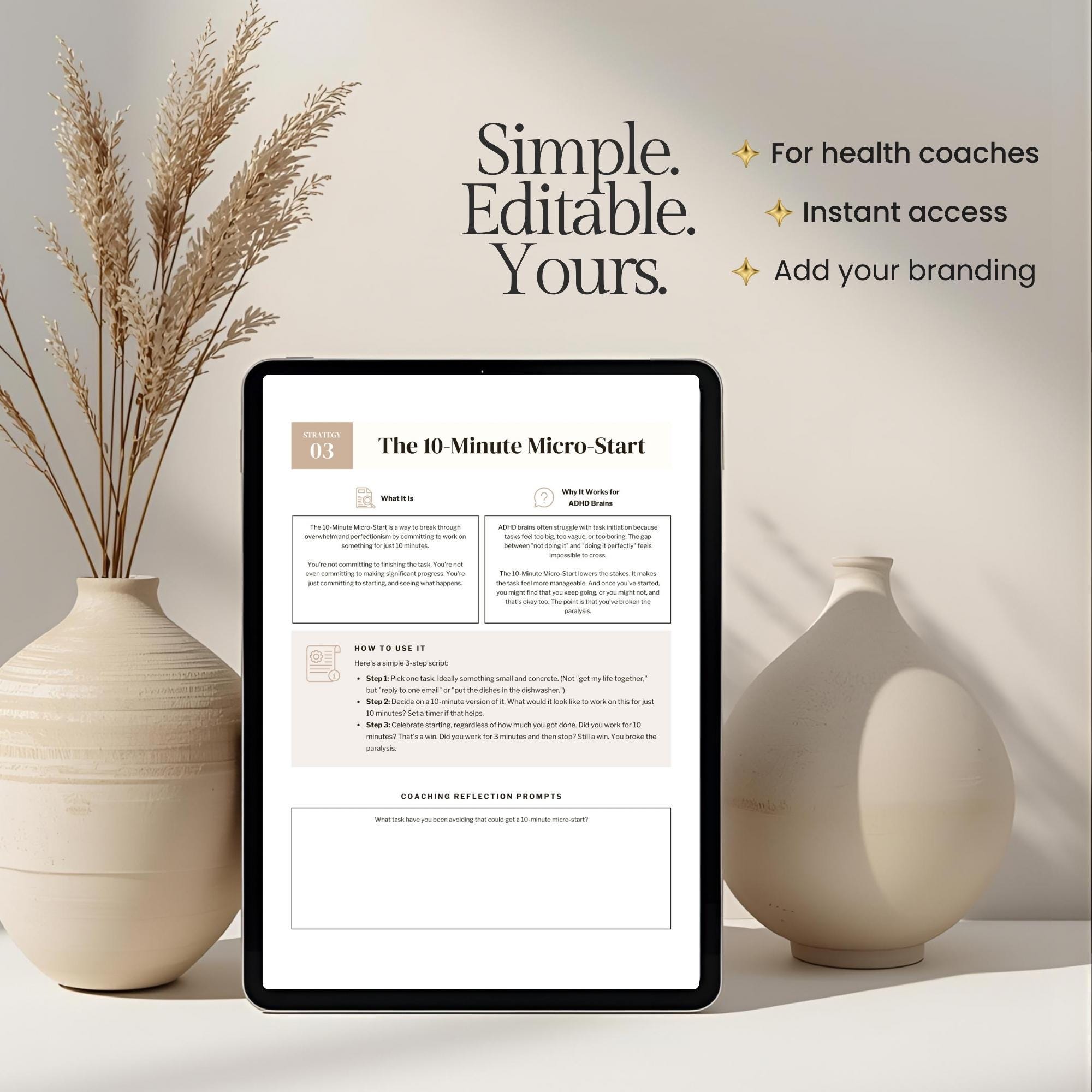 ADHD Executive Function Guide Workbook Canva Template for Coaches ...