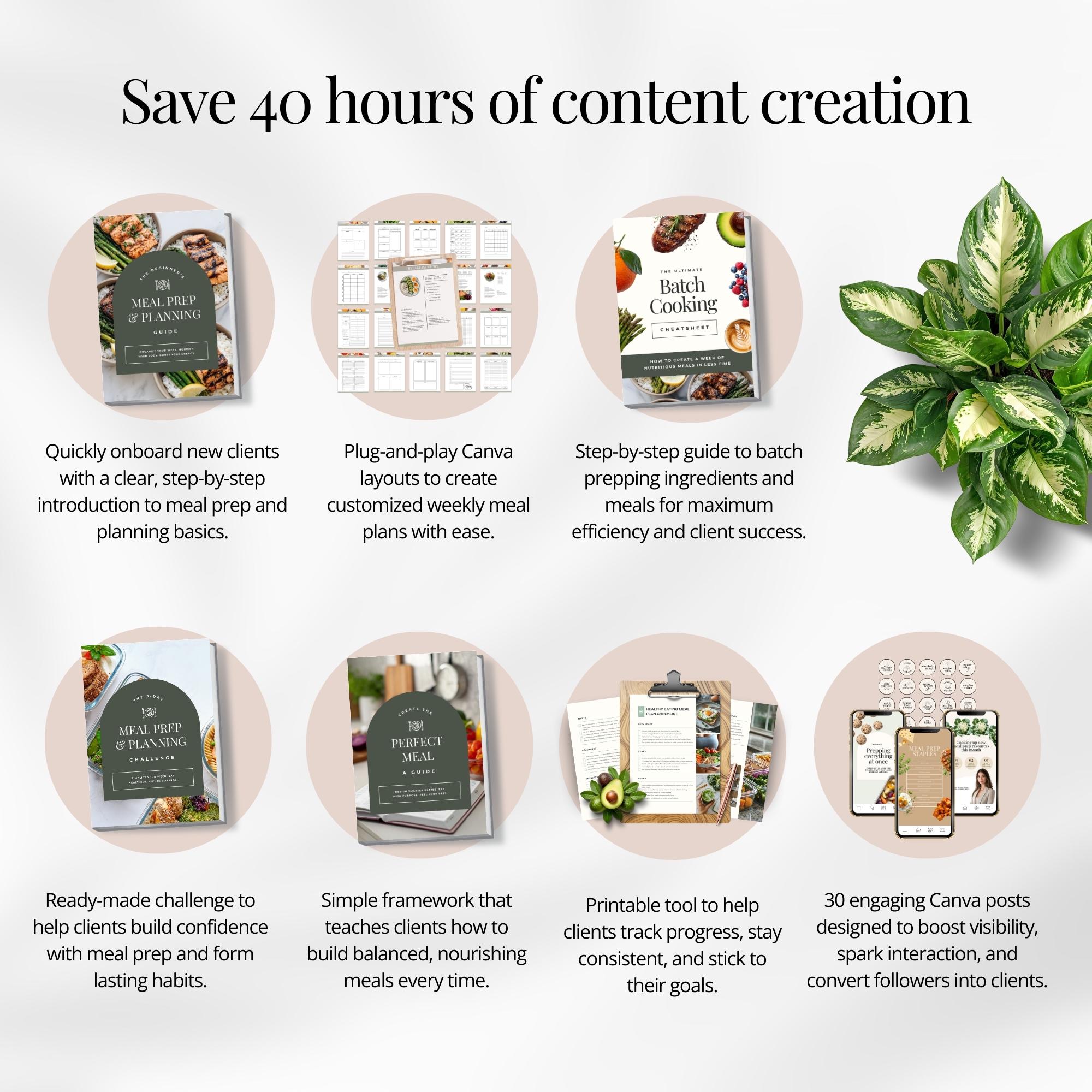 Meal Prep & Planning Lead Magnet Toolkit for Coaches, Canva Templates ...