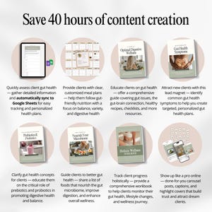 Gut Health Coach Bundle, Gut Health Guide Lead Magnet, Nutrition Coach Client Forms, Meal Plan Templates, Instagram Post  Templates, Canva