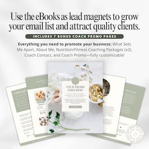 Gut Health Coach Bundle, Gut Health Guide Lead Magnet, Nutrition Coach Client Forms, Meal Plan Templates, Instagram Post  Templates, Canva