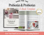 Nutrition Ebook Gut Health Guide - Probiotics vs Prebiotics Explained - Canva Template for Health & Nutrition Coaches - Digital Download