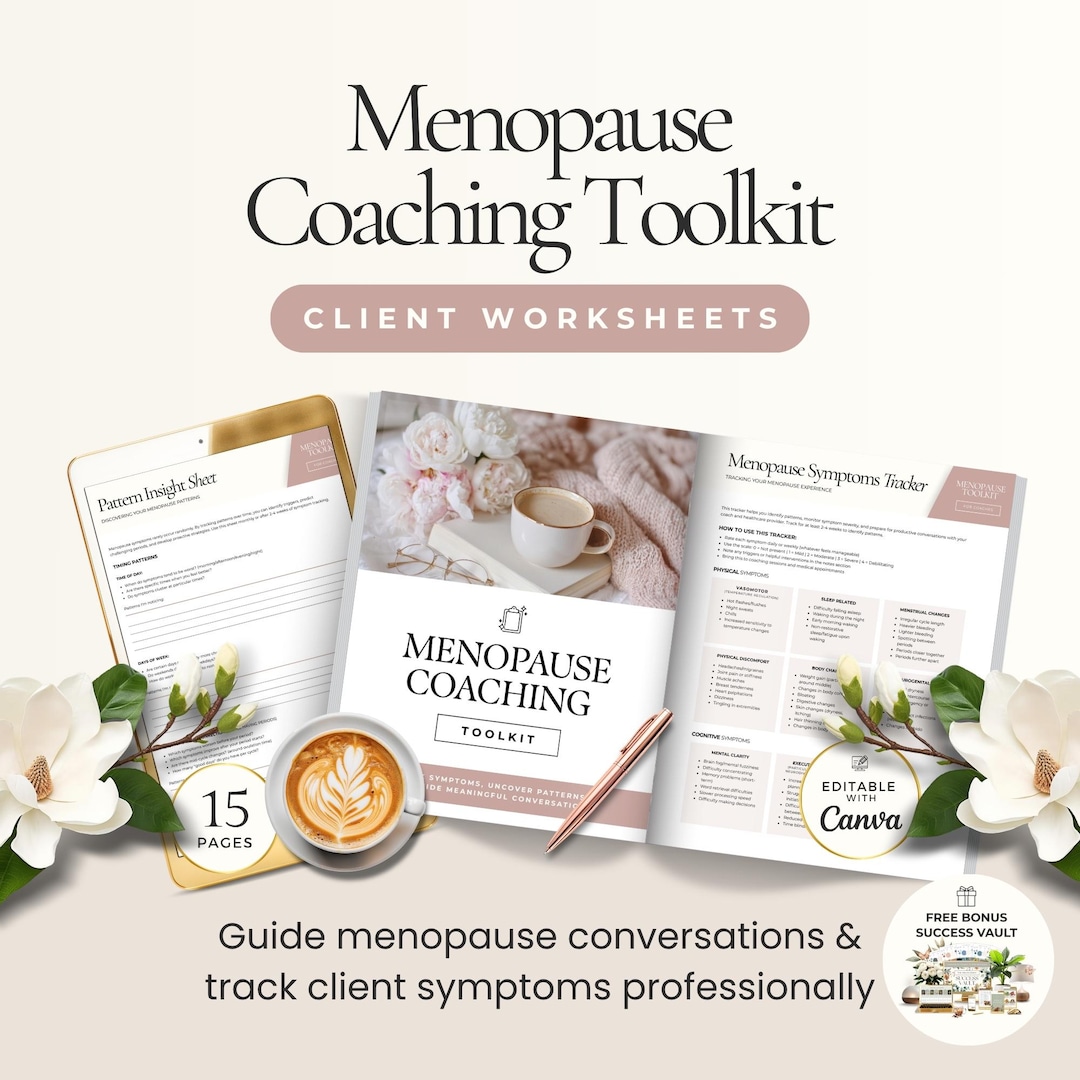 Menopause Coach Toolkit Canva Template, Perimenopause Support Tracker ...