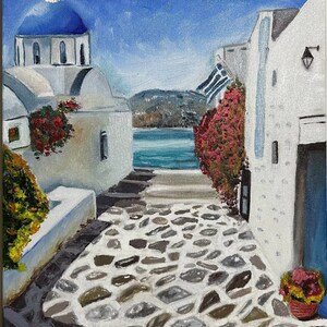 Greece Santorini oil painting on canvas