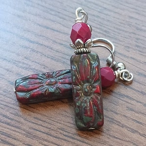 Opaque Red Czech Earrings, Red Earrings, Czech Earrings, Czech Beads, Red Dangles, Boho Earrings, Drop Earrings