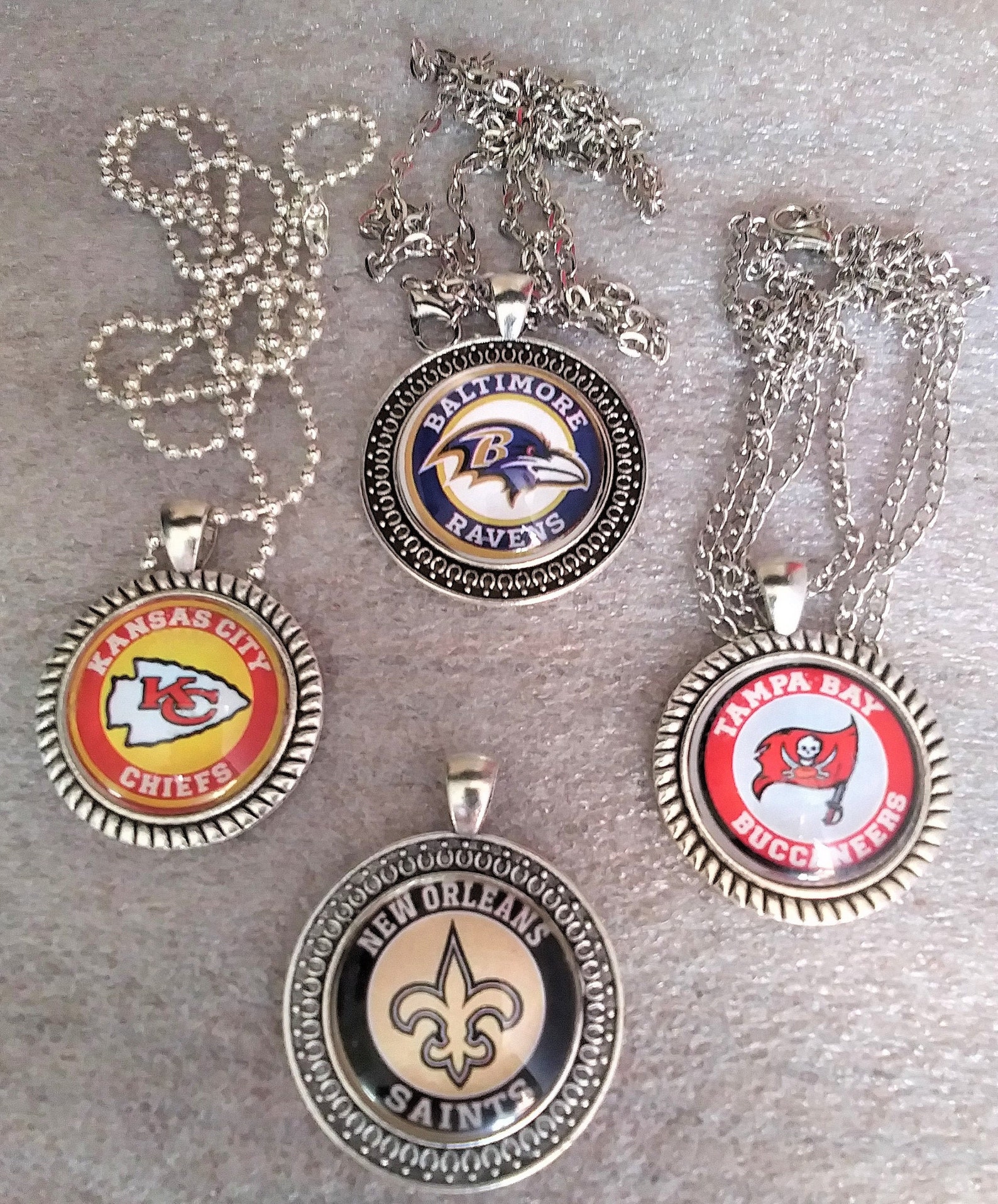 NFL Necklace Pick Ur Team Football Necklace Pendant Etsy