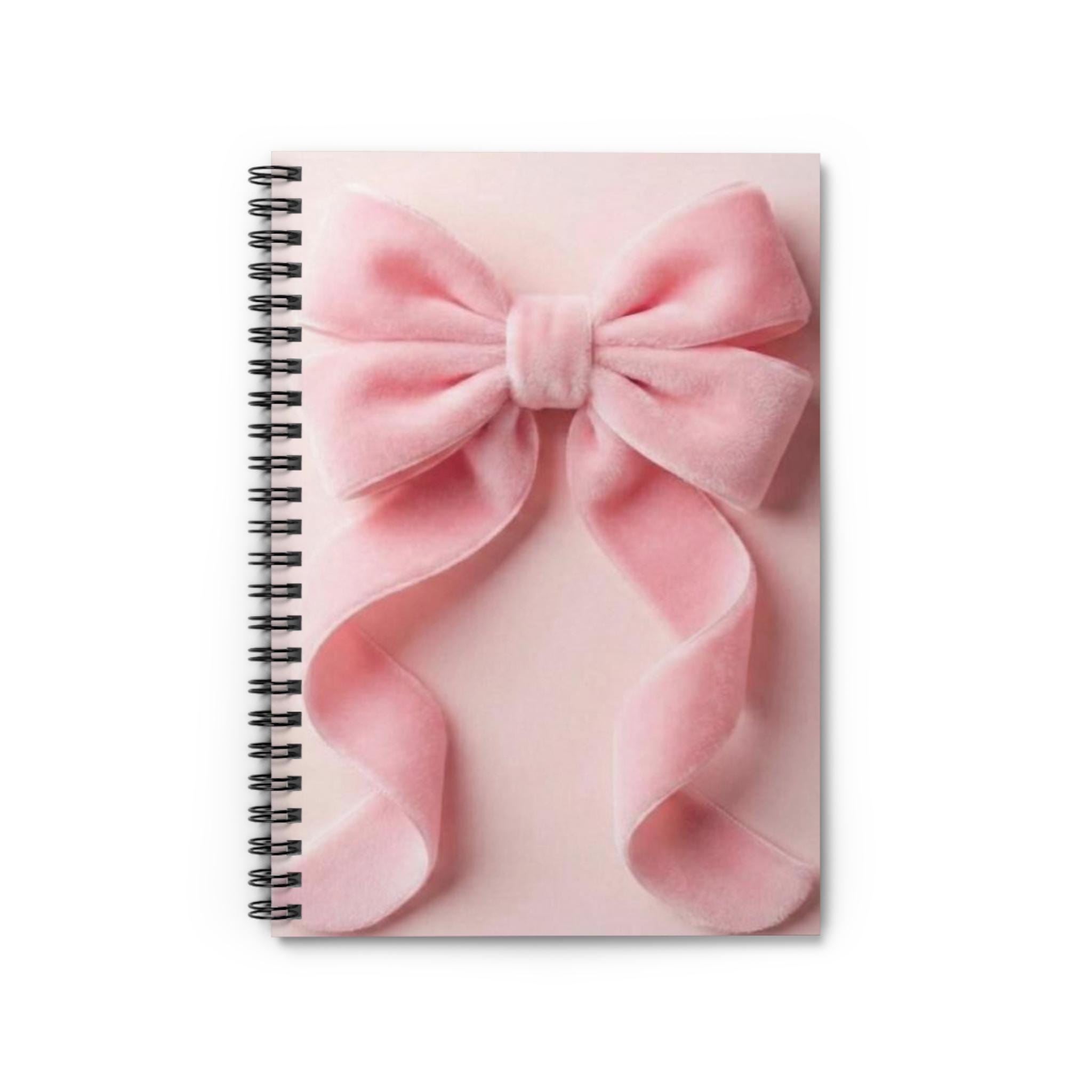 Pink Velvet Bow Spiral Notebook | Ruled Notebook - Etsy