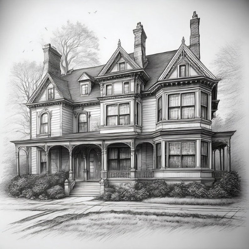Victorian House-clipart-vector Graphic-svg, Png, Jpg - Etsy