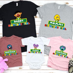 Family Matching Birthday Shirt for Kids, Character Family Birthday Tees, Toddler Birthday Shirt, Custom Street Family Birthday T-shirt