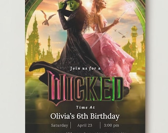 Editable Wicked Invite, Wicked Birthday Invitation, Wicked Theme Invitation, Wicked Party Invite