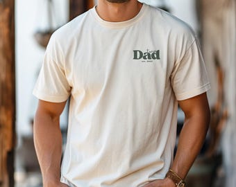 Comfort Colors® Twin Dad Shirt Custom Est Year Tee Father's Day Gift Twin Pregnancy Announcement Father of Twins Shirt Baby Shower Gift