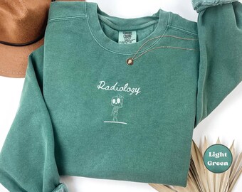 Comfort Colors® Radiology Department Sweatshirt Minimalist Rad Tech Crewneck Gift for Xray MRI CT Tech Radiologic Technologist Pullover
