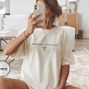 Comfort Colors® Emergency Department T-shirt, ER Nurse Tee, Hospital Shirt, Emergency Nurse Gift, ER Department Sweatshirt Ivory