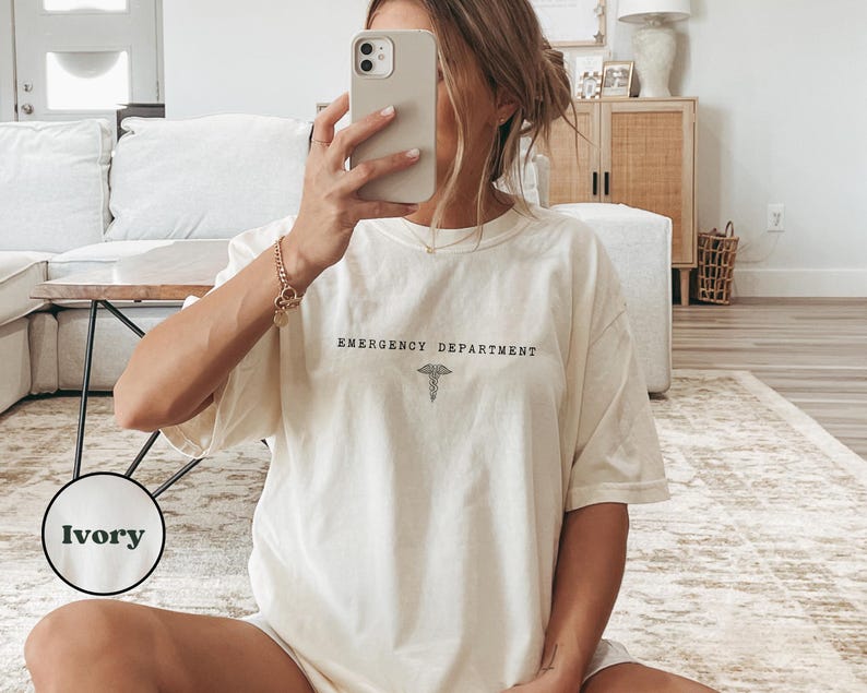 Comfort Colors® Emergency Department T-shirt, ER Nurse Tee, Hospital Shirt, Emergency Nurse Gift, ER Department Sweatshirt Ivory