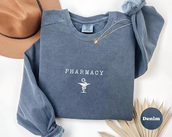 Comfort Colors® Pharmacist Sweatshirt, Personalized Pharmacy Sweater, Custom Pharmacist Gift, Pharmacy Graduation Crewneck, RX Sweatshirt