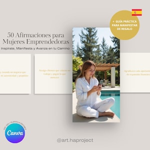 50 Positive Affirmation Digital Cards for Female Entrepreneurs. Manifestation and Motivation Tools for Online Business