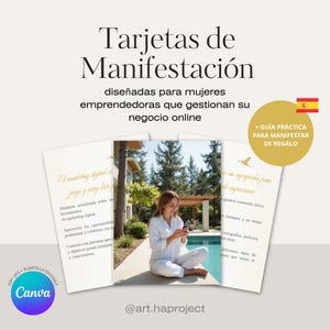 25 Tarjetas de Manifestación Digitales: Afirmaciones Poderosas para Mujeres Emprendedoras. Afirmaciones Imprimibles. Plantilla Editable.