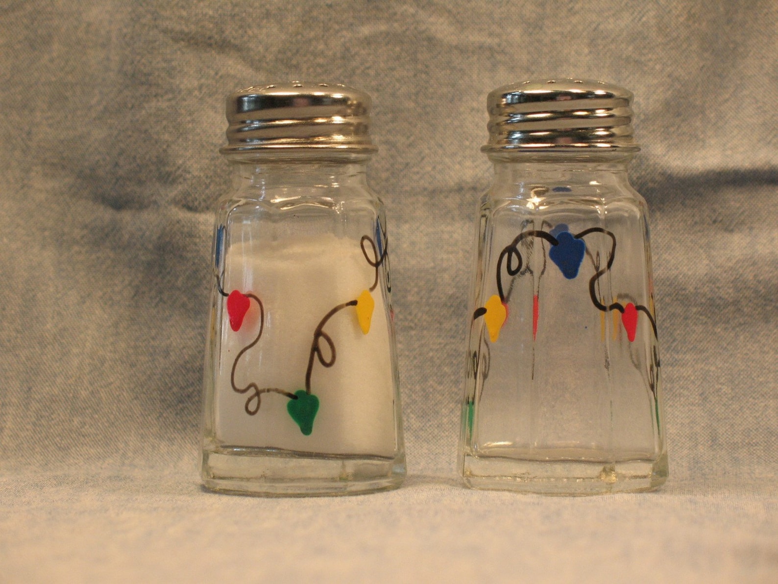 Hand Painted Christmas Lights Salt and Pepper Shakers Etsy