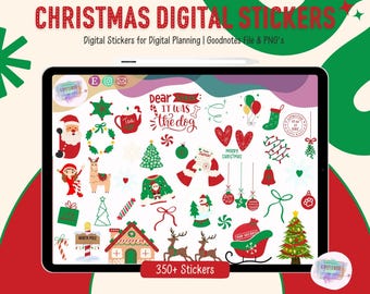 Pegatinas digitales navideñas / Pegatinas de Goodnotes / Pegatinas de planificador digital / Pegatinas de vacaciones navideñas / Pegatinas de diciembre /